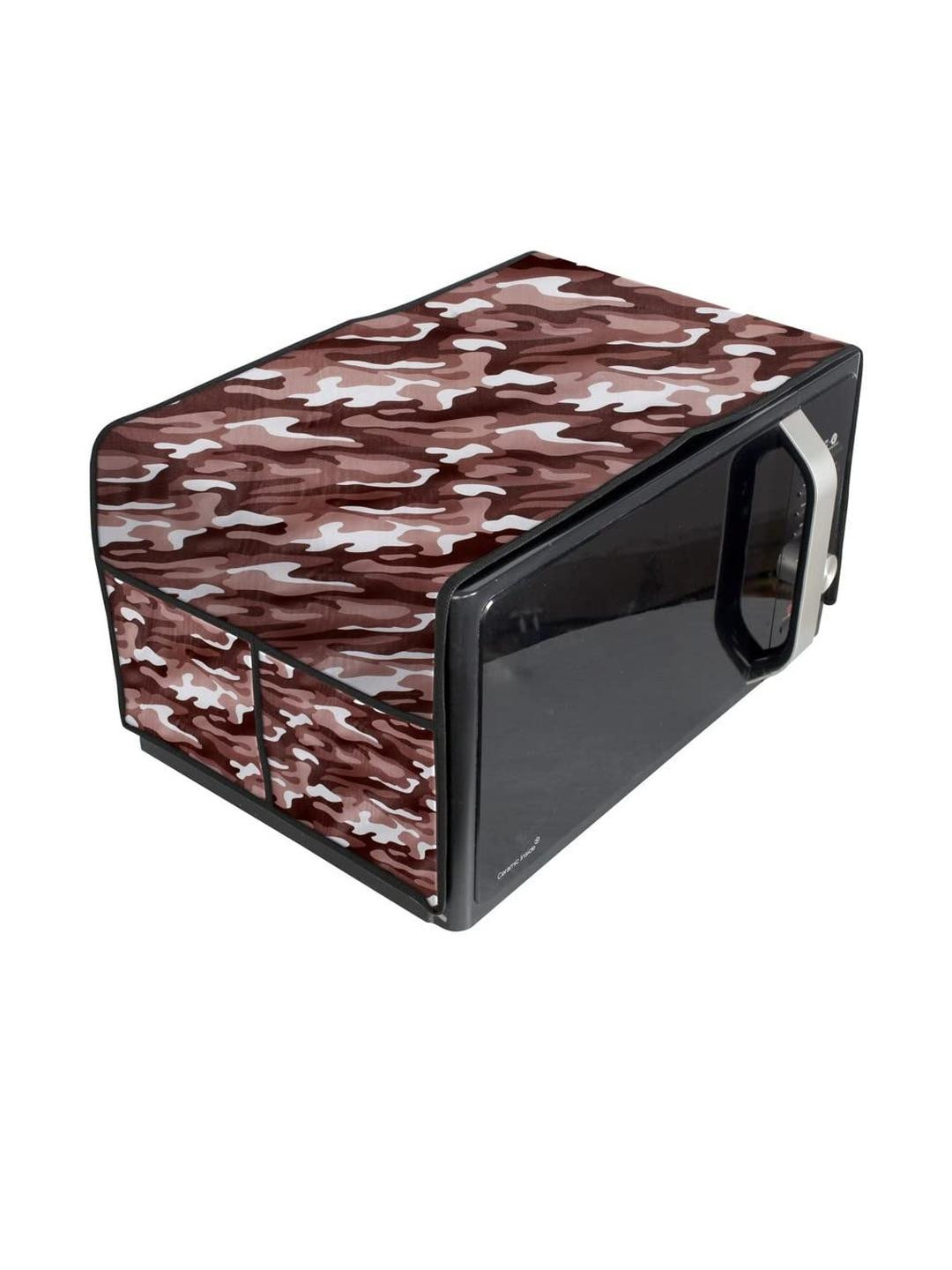 The Furnishing Tree Waterproof & Dustproof PVC Microwave Oven Top Cover with 4 Utility Pockets Camo