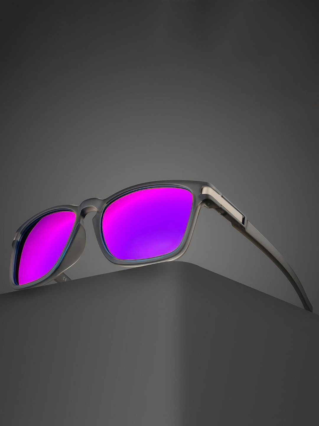 AFERELLE Unisex Polarised Square Sunglasses RMATGRYPURPV0