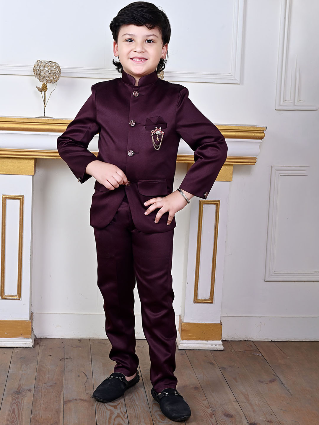 Sangria Boys Single-Breasted Jodhpuri Suit