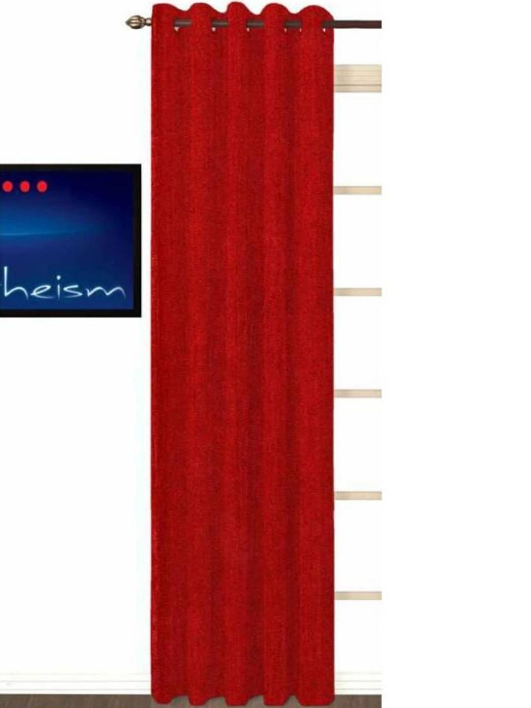 270 cm (9 ft) Polyester Semi Transparent Long Door Curtain Single Curtain (Plain, Maroon)