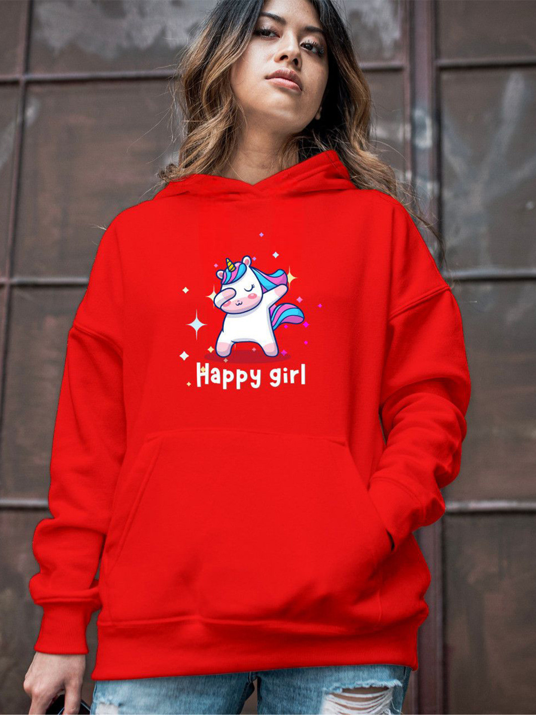 Povaxpo Women Printed Hooded Pullover Sweatshirt