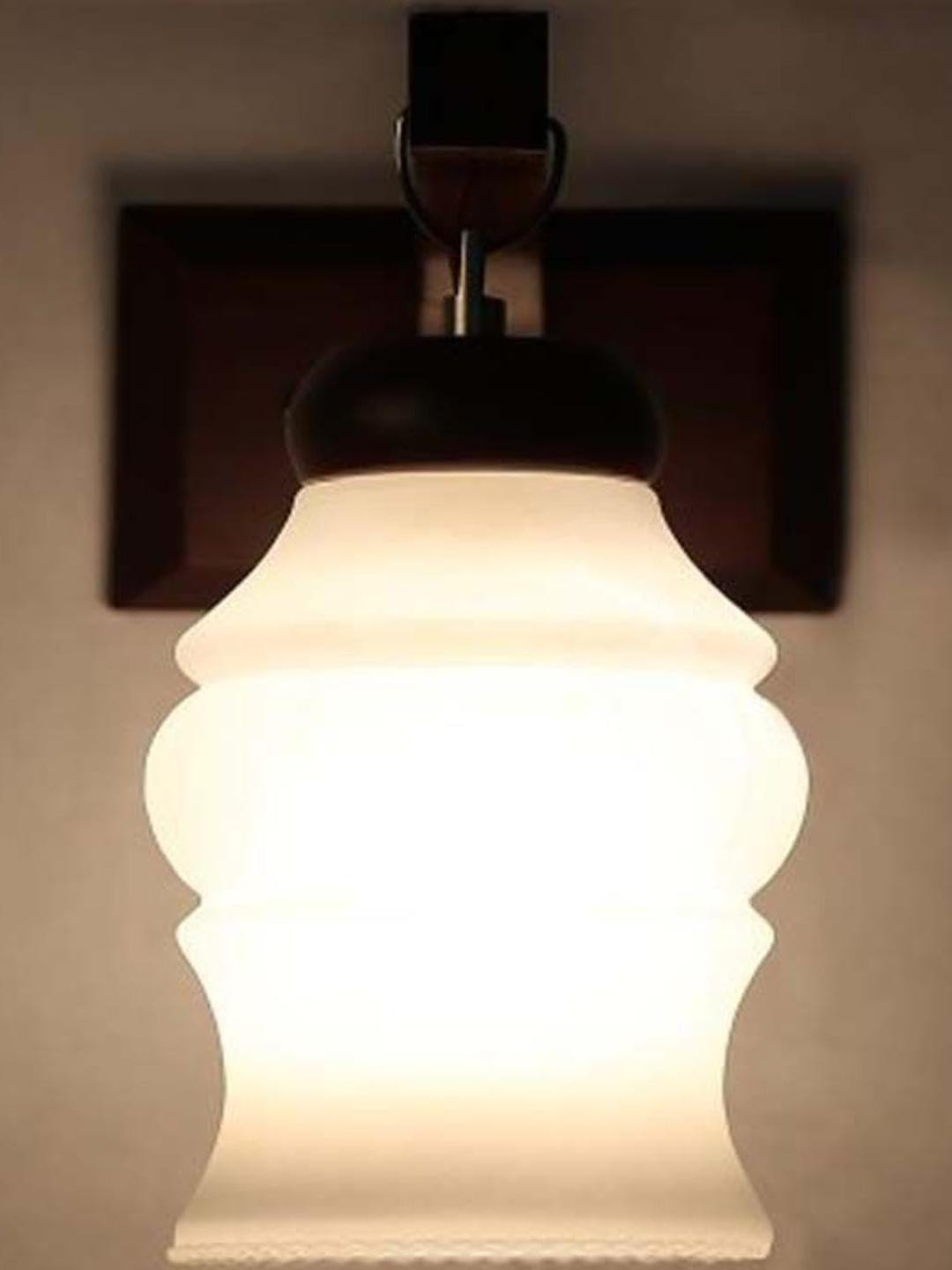 Somil Premium Designer Glass Wall / Night Lamp  Elegant & Stylish Dcor Accent for Modern Interiors, color- White, Size:- 18.5 X 28.5 X 30 CM