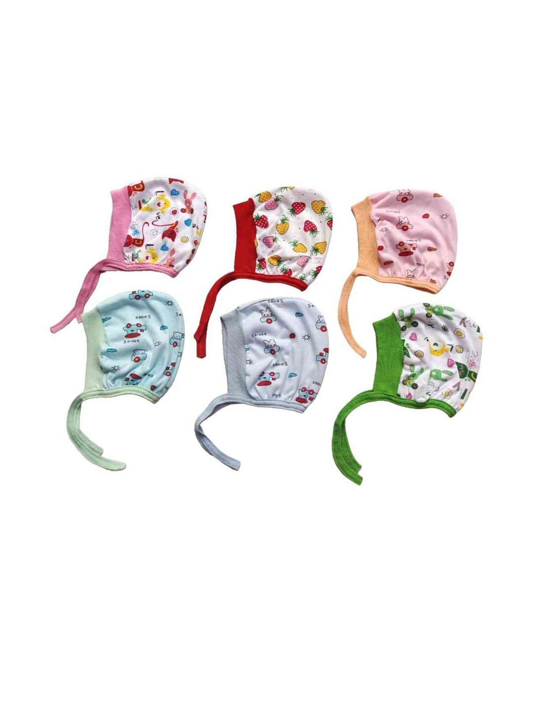 GARCY Unisex Kids Set of 6 Multicolor Cotton Dori Caps