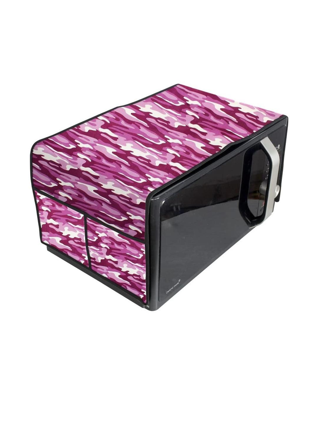 The Furnishing Tree Waterproof & Dustproof PVC Microwave Oven Top Cover with 4 Utility Pockets Camo