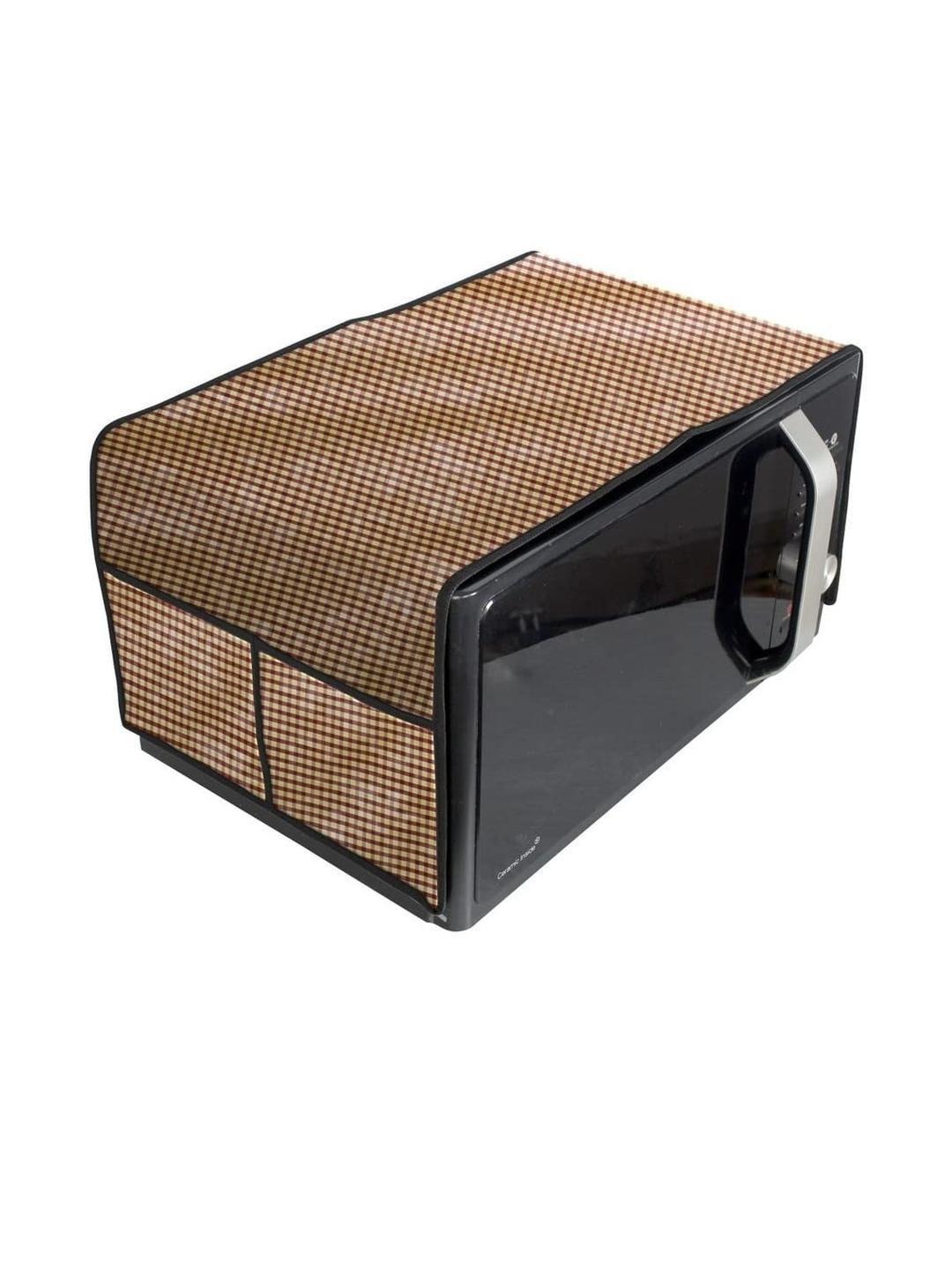 The Furnishing Tree Waterproof & Dustproof PVC Microwave Oven Top Cover with 4 Utility Pockets Pin