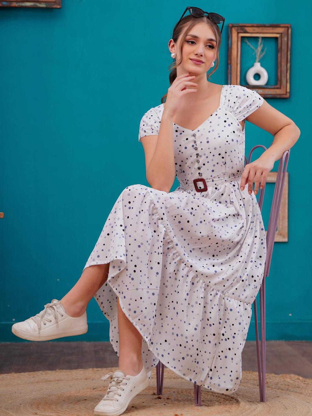 Jyoti Women Polka Dots Crepe Dress