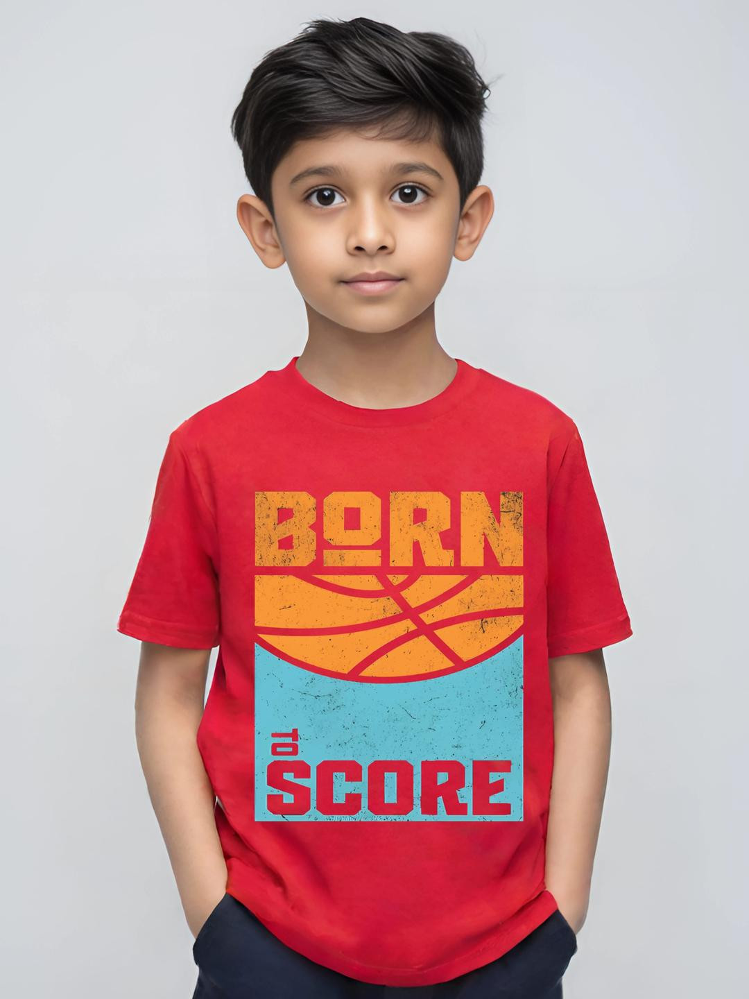 TeeSlix Boys Typography Printed Cotton T-shirt