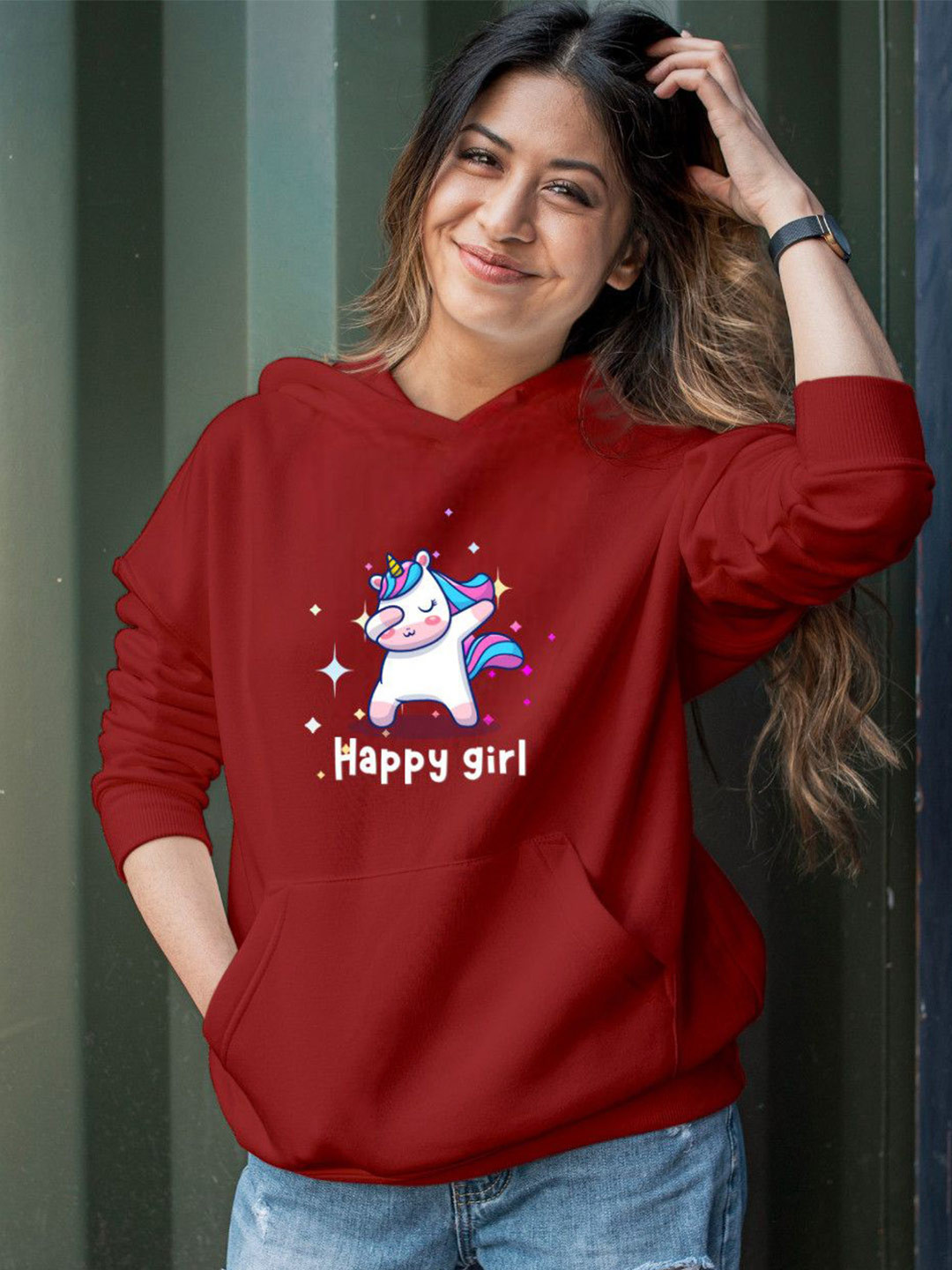Povaxpo Women Printed Hooded Pullover Sweatshirt