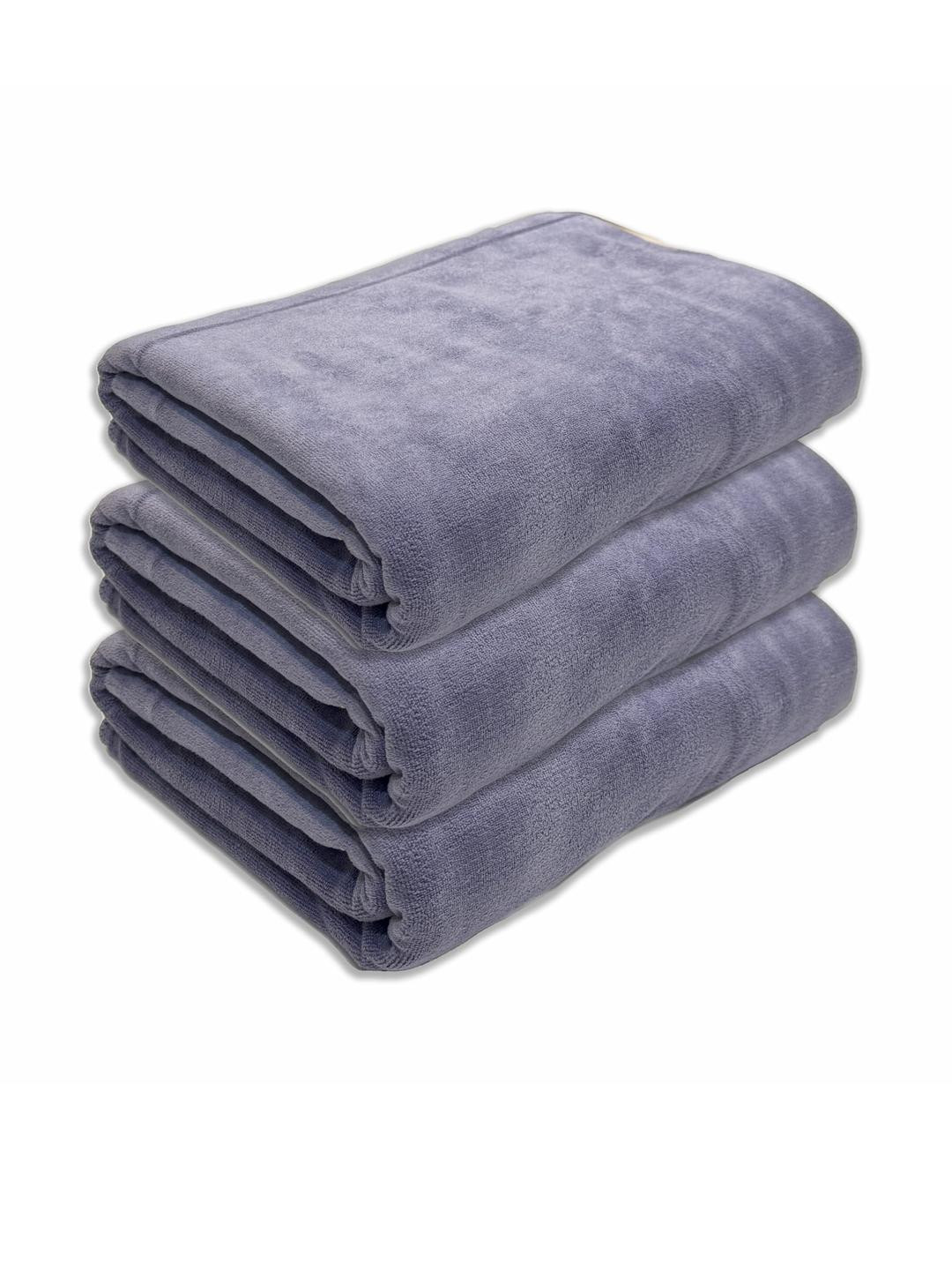 Black Gold Light Purple Pack of 3 Premium Microfiber Bath Towel