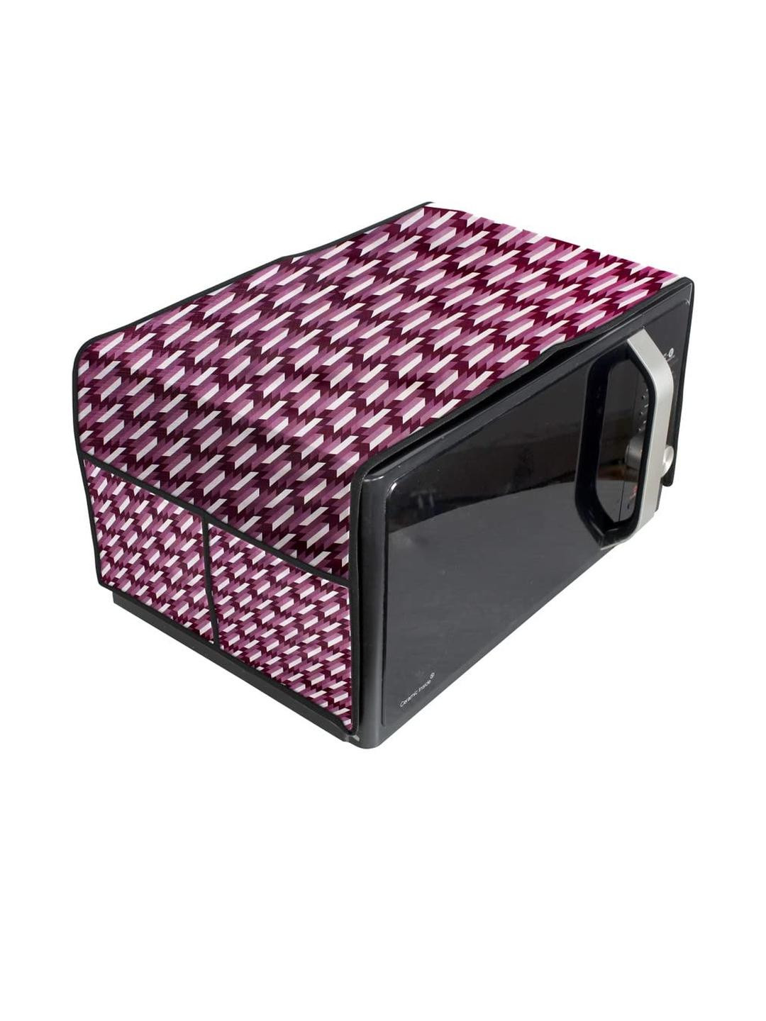 The Furnishing Tree Waterproof & Dustproof PVC Microwave Oven Top Cover with 4 Utility Pockets Symm