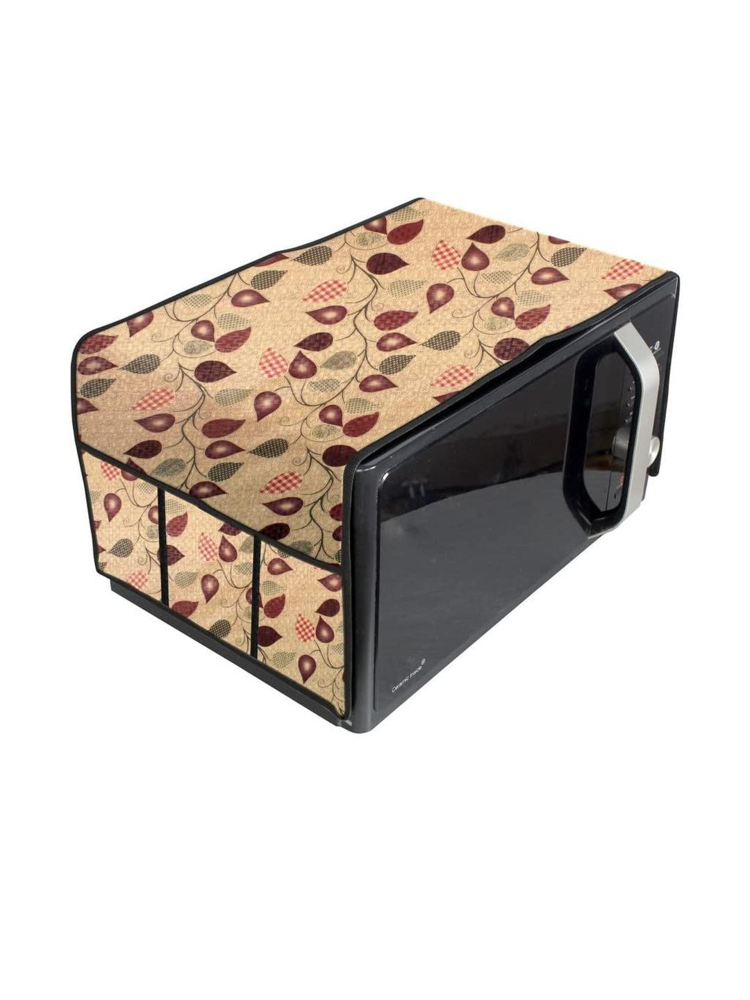 The Furnishing Tree Waterproof & Dustproof PVC Microwave Oven Top Cover with 6 Utility Pockets Peta