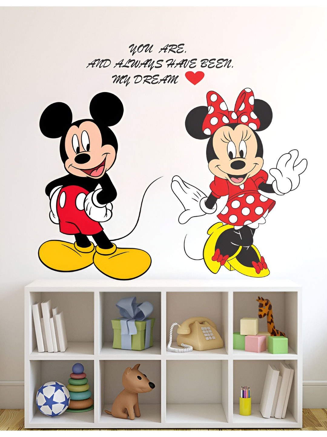LANSTICK Red & Black Mickey Mouse Wall Sticker