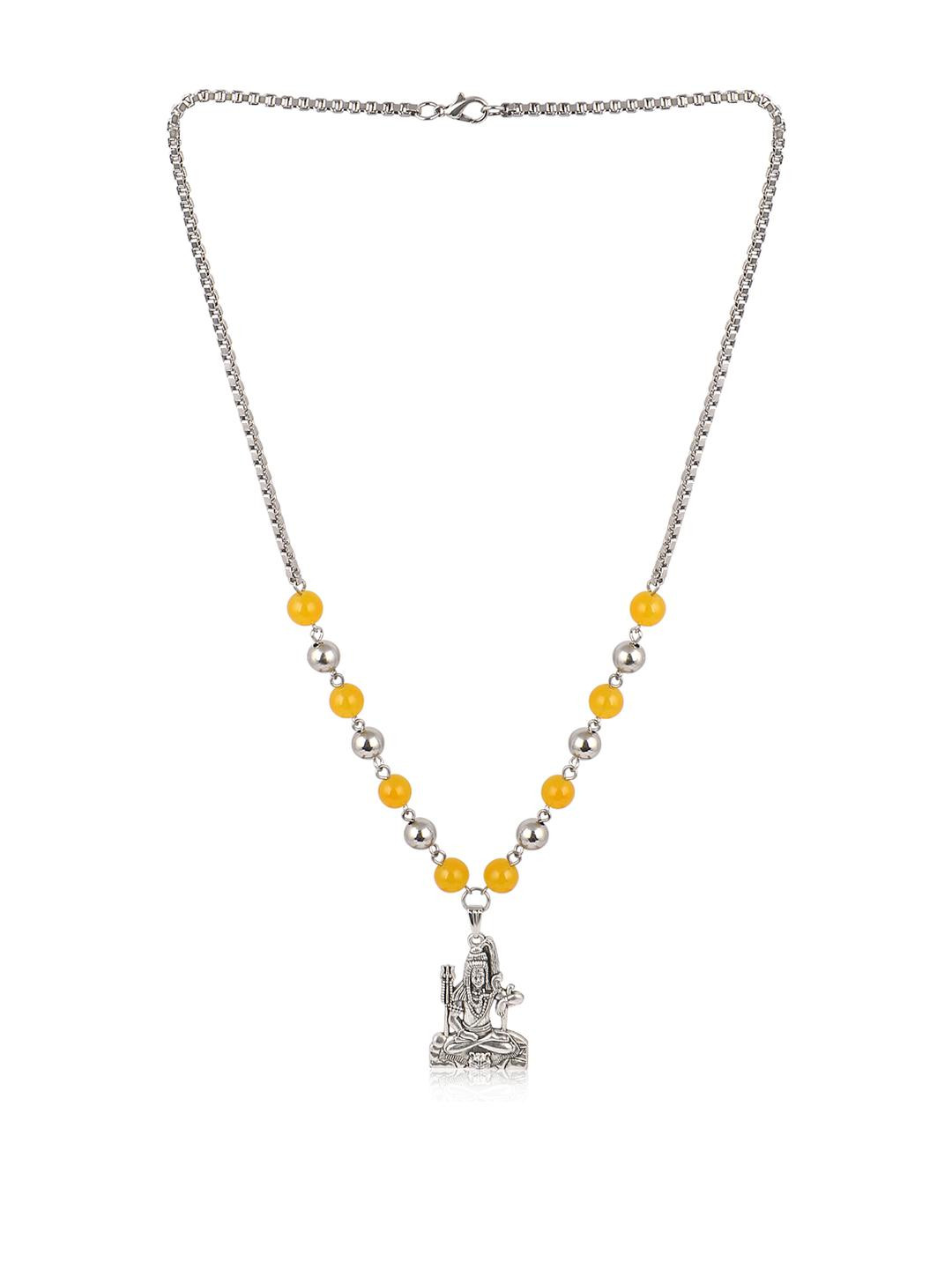CZARDONIC Unisex Yellow  Bhagwan Shiv Bholenath Shankar Religious Ethnic Necklace