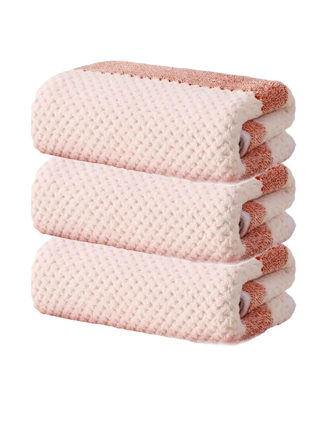 Black gold 3 Pieces Orange & White Stripes 300GSM Hand Towel
