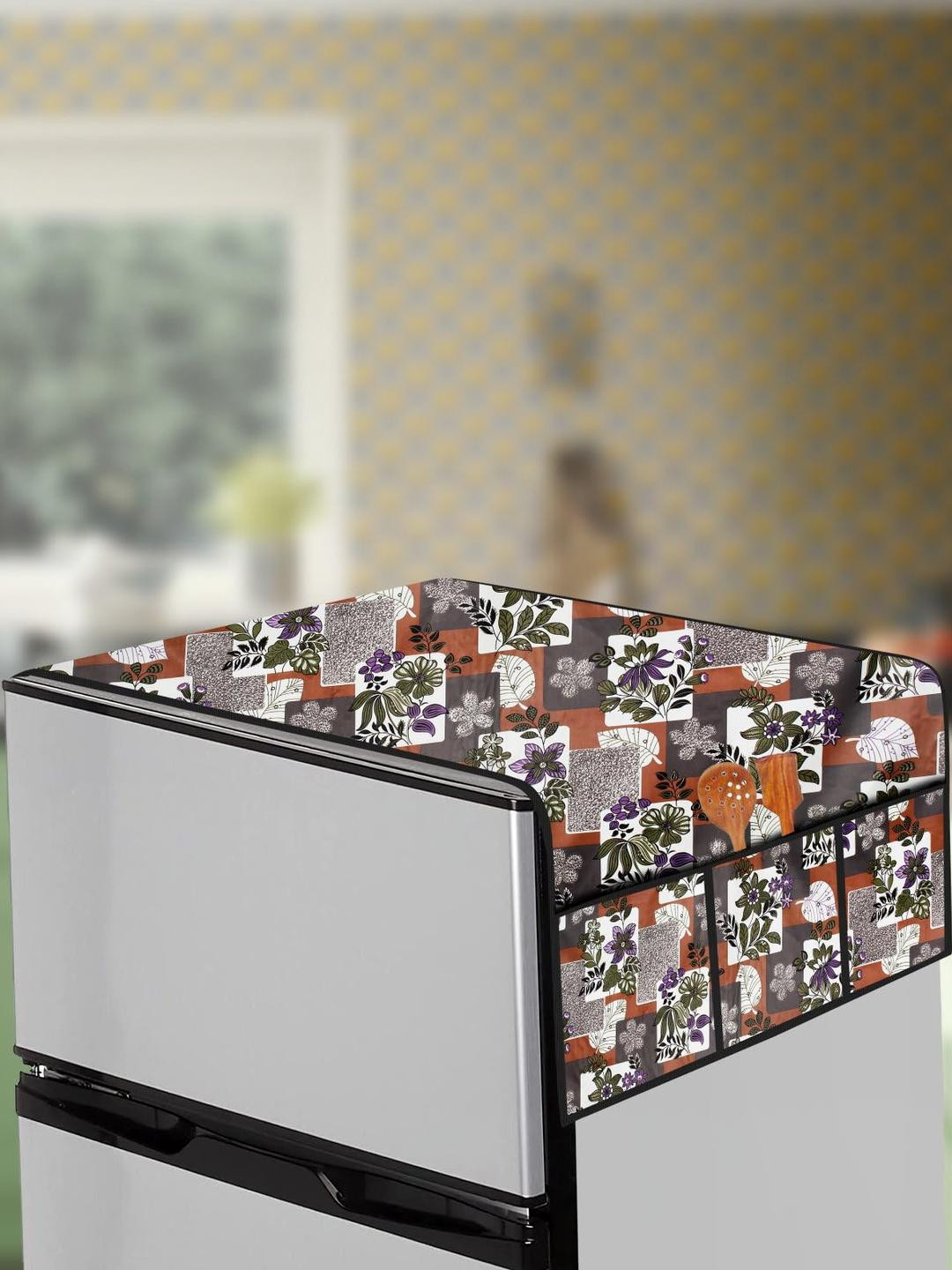 The Furnishing Tree Multi-Coloured Printed Refrigerator Cover