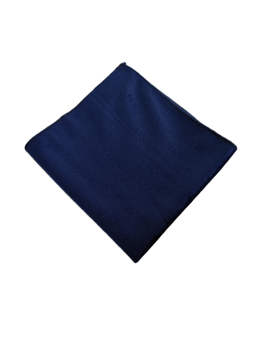 VOICI Navy Blue Solid Velvet Pocket Squares
