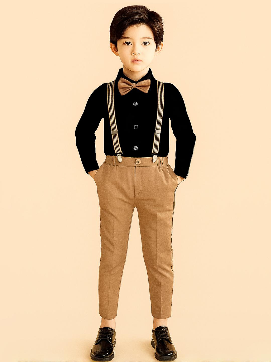 kilimoli Kids-Boys Brown Clothing Set