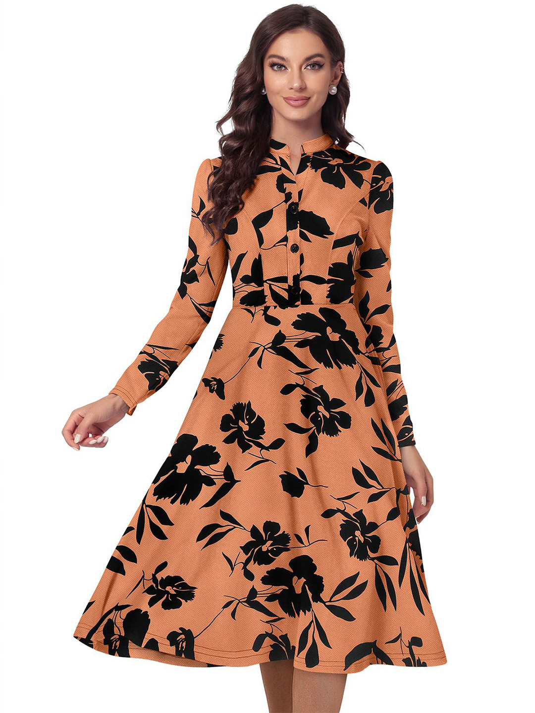 Wilcan Women Floral Printed Fit & Flare Midi Dress