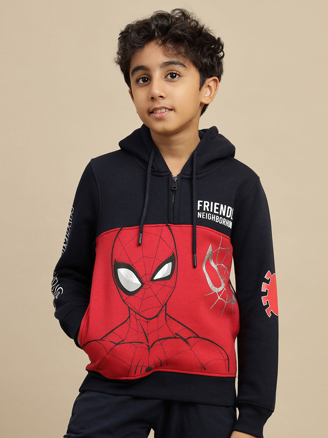 Kids Ville Boys Spiderman Printed Hoodie