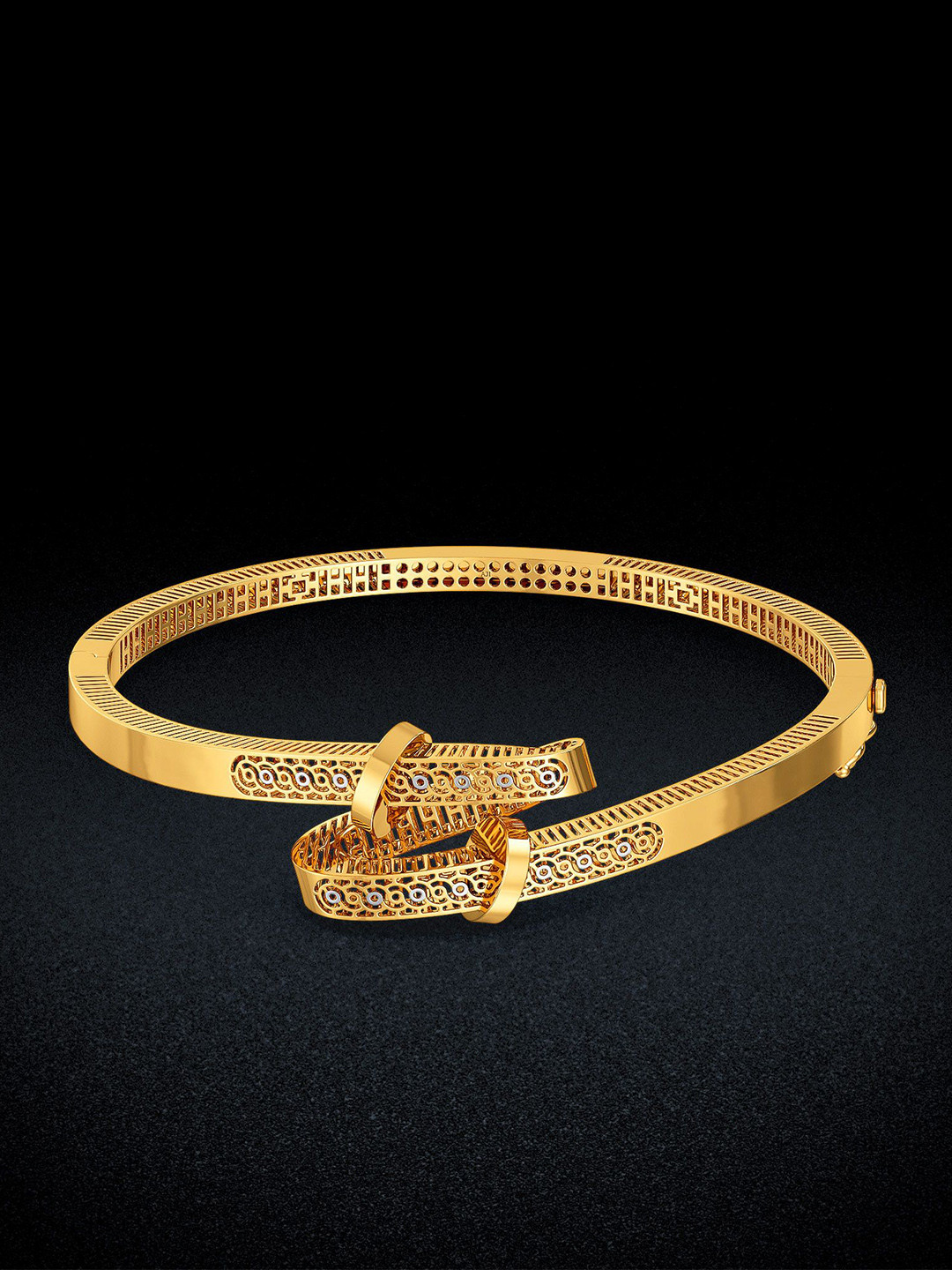 Joyalukkas Sculpted Geo Twist Gold Bracelet