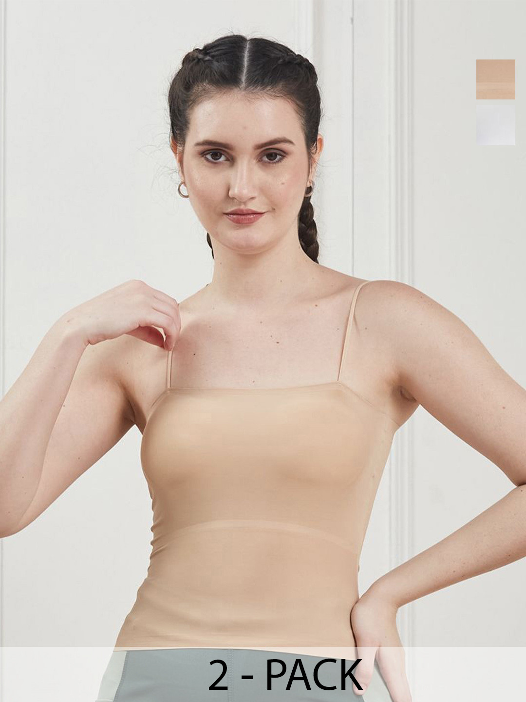 SECRETS BY ZEROKAATA Pack Of 2 Assorted Lightly-Padded Sports Camisole