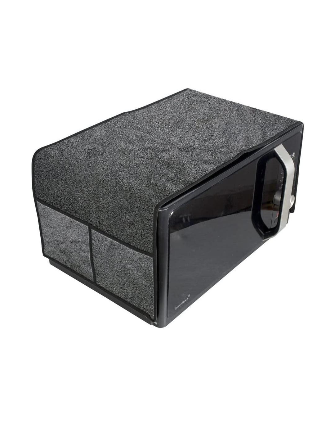 The Furnishing Tree Waterproof & Dustproof PVC Microwave Oven Top Cover with 4 Utility Pockets Sand