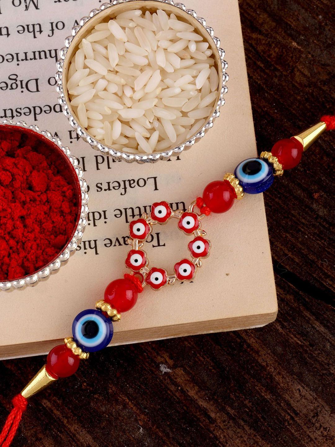SHONA'S STYLE Artificial Beaded Chakra Evil Eye Rakhi
