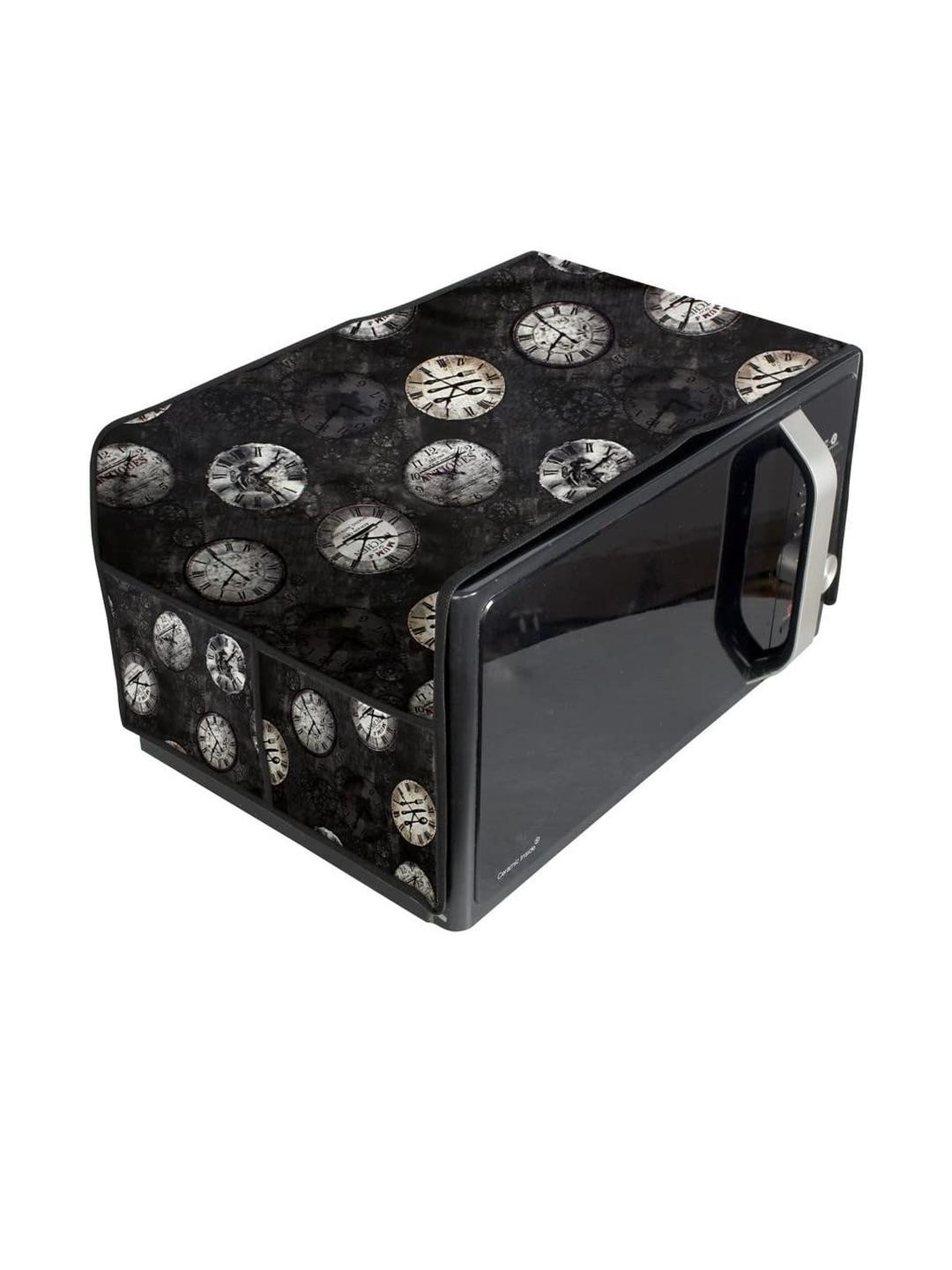 The Furnishing Tree Waterproof & Dustproof PVC Microwave Oven Top Cover with 4 Utility Pockets Anal