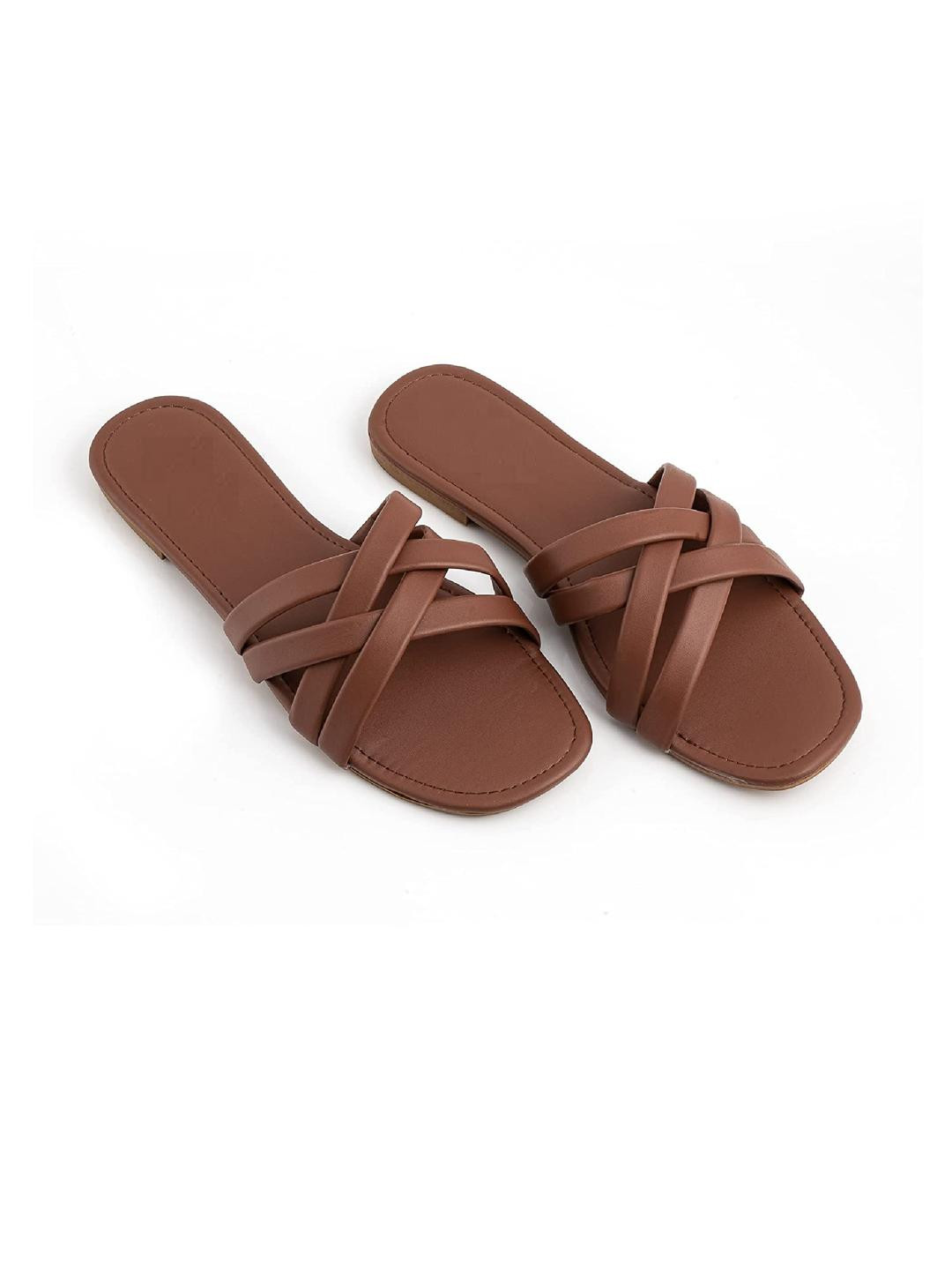 LEEFANT Women Brown Sandals