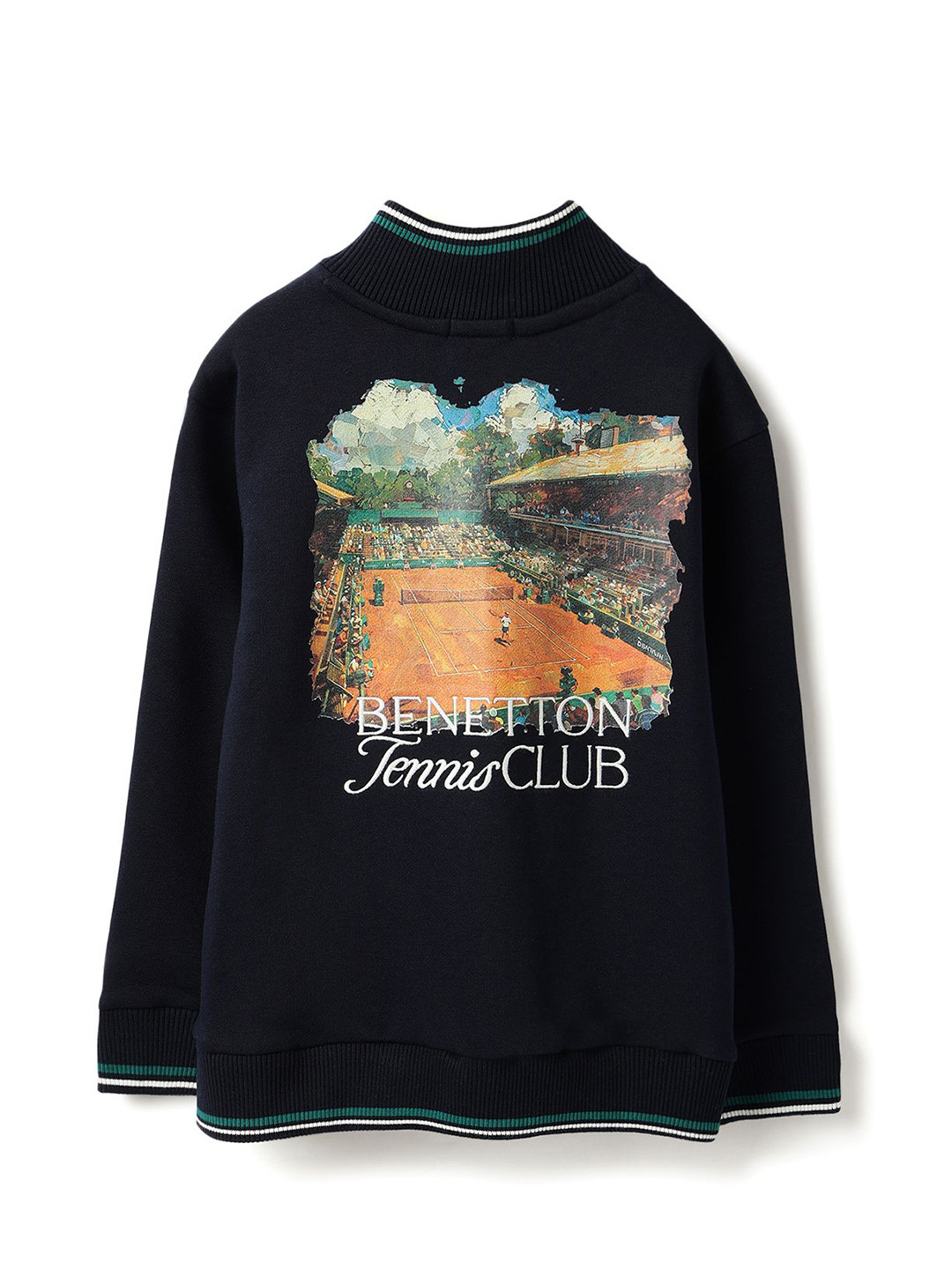 United Colors of Benetton Boys Graphic Printed Regular Fit Mock Neck Pullover Sweatshirt