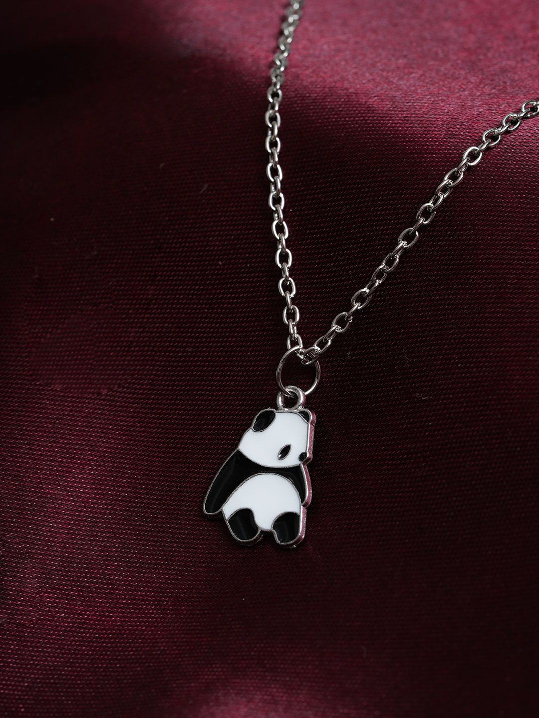STYOLLO Silver-Plated Panda Pendant With Chain
