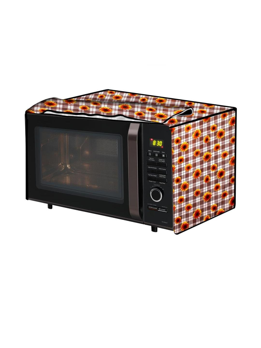 The Furnishing Tree PVC Waterproof Microwave Oven Cover Compatible for 20 L Grill 20PG4S Gingham Fl