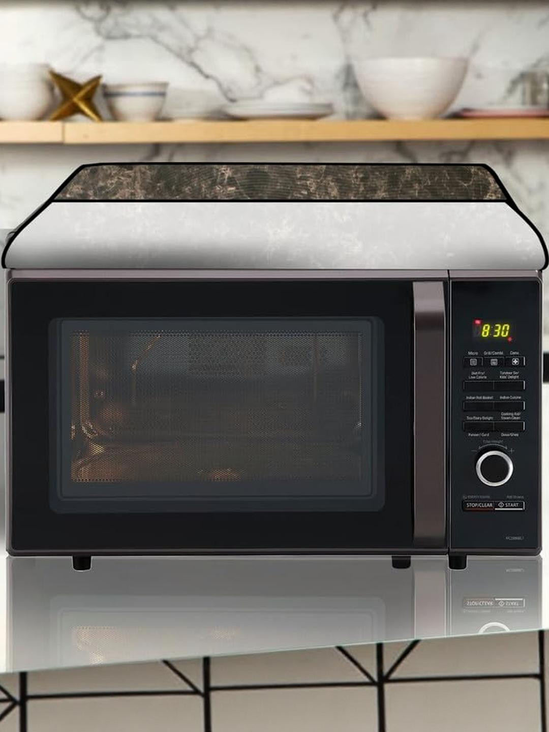 The Furnishing Tree PVC Waterproof Microwave Oven Cover Compatible for 23 L Convection 23BC4 Marble