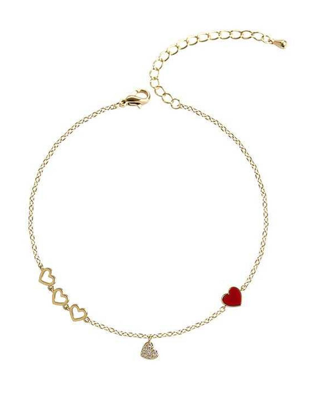 Women's Silver Plated Heart Bracelet With Cubic Zirconia