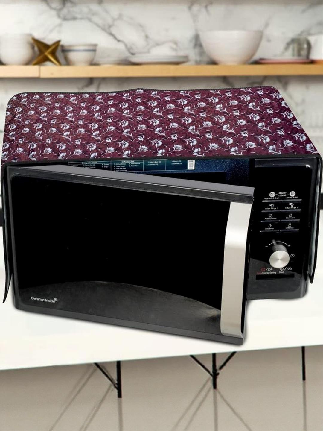 The Furnishing Tree Waterproof & Dustproof PVC Microwave Oven Top Cover with 4 Utility Pockets Flor