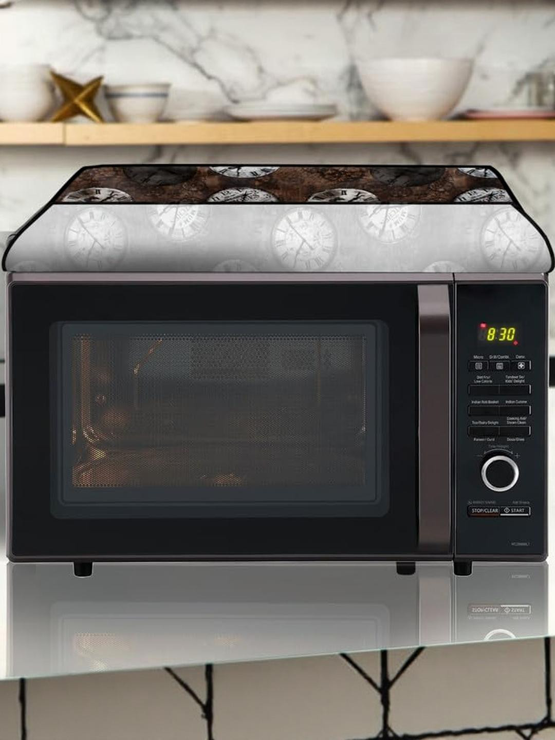 The Furnishing Tree PVC Waterproof Microwave Oven Cover  for LG 28L MC2886BPUM Analog Pat