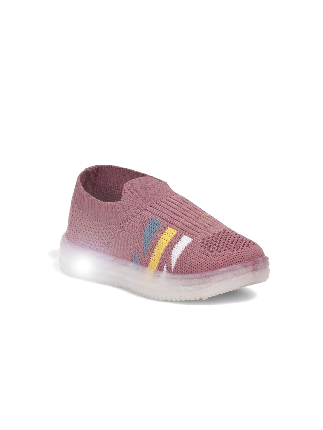 Lil Lollipop Kids Lightweight Woven Design LED Slip-On Sneakers