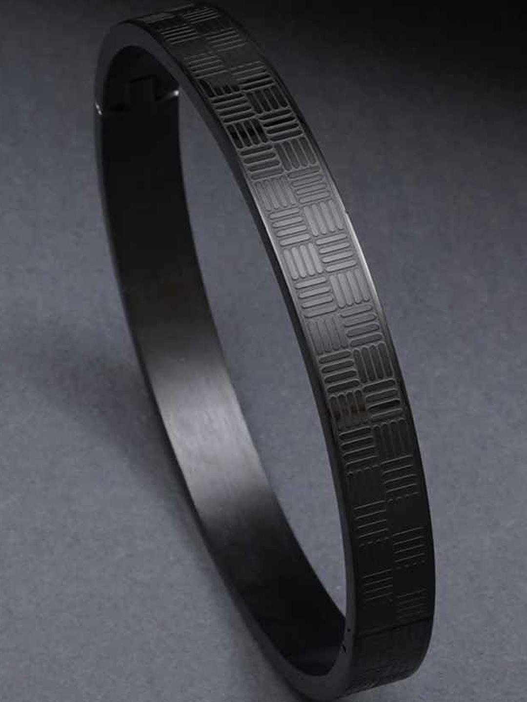 MILLER Men Squid Black Toned Stylish Band Bracelet Kada