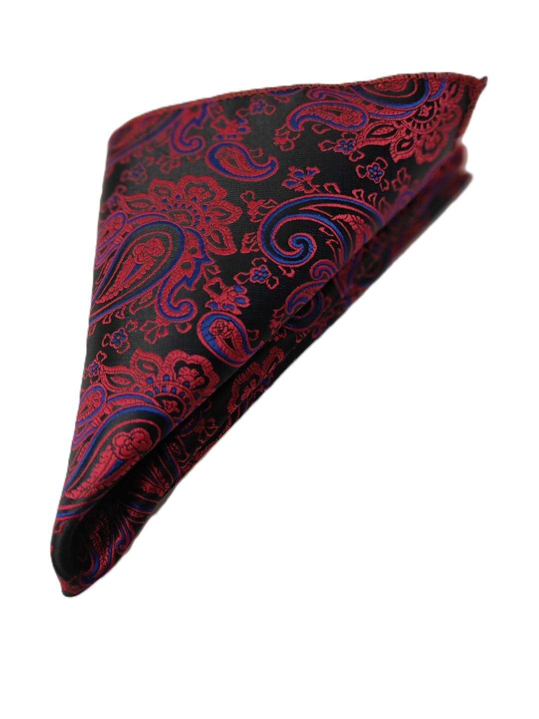 VOICI Red Paisley Printed Pocket Squares