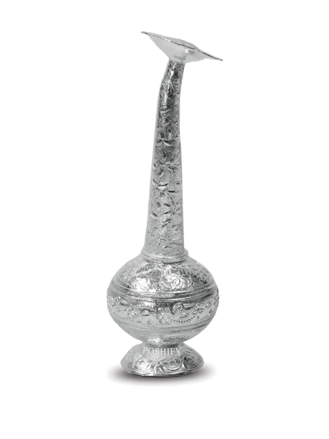 POSHIFY Panir Dani Pure German Silver - Water Sprinkler, Home Decor, Puja Room Essentials