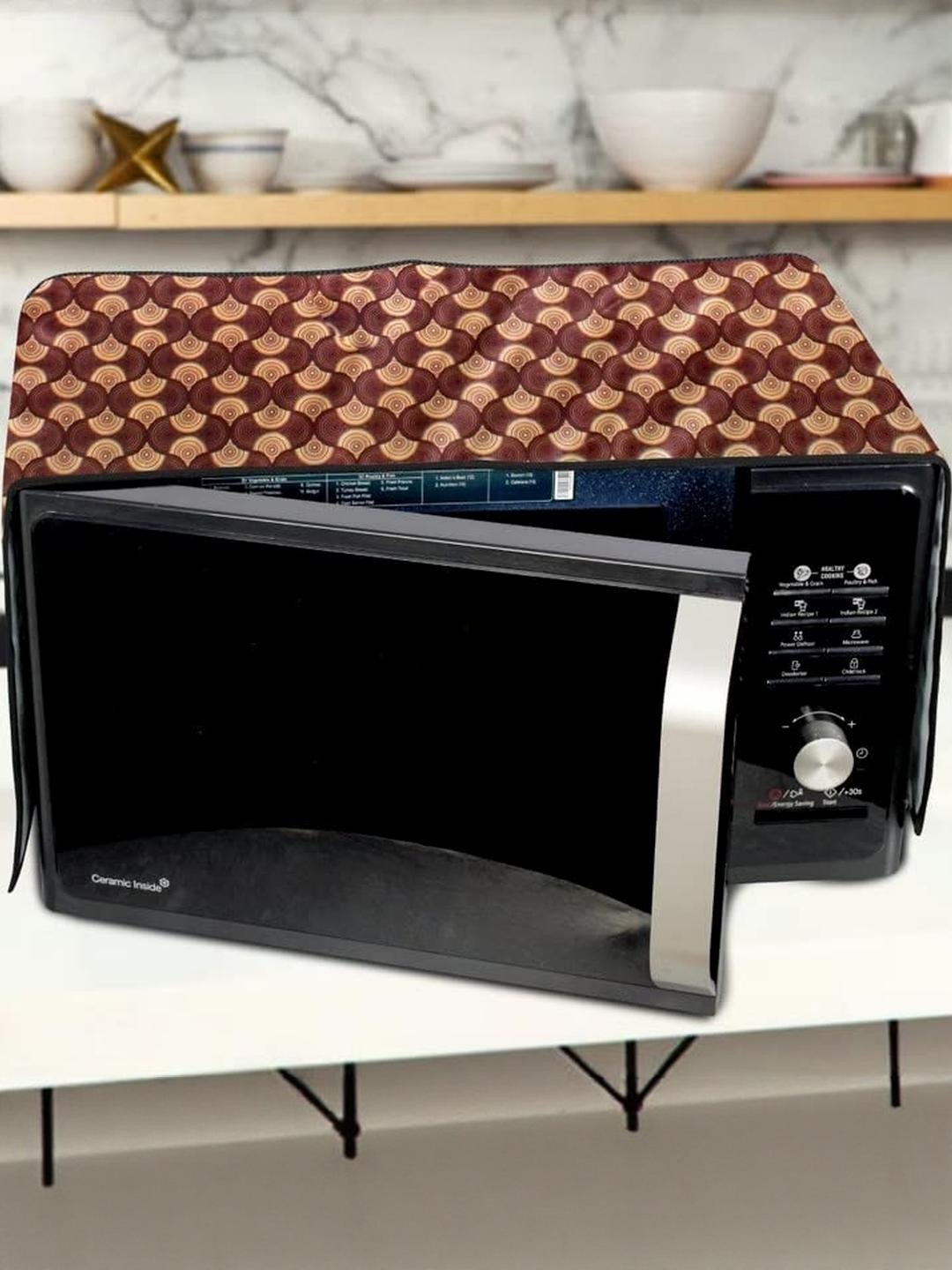 The Furnishing Tree Waterproof & Dustproof PVC Microwave Oven Top Cover with 6 Utility Pockets Coun