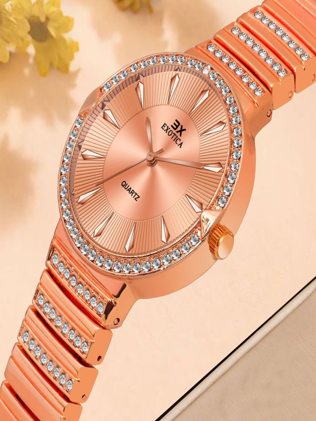 Exotica Fashion Girls Dial & Stainless Steel Straps Watch EX-6040-Rose Gold