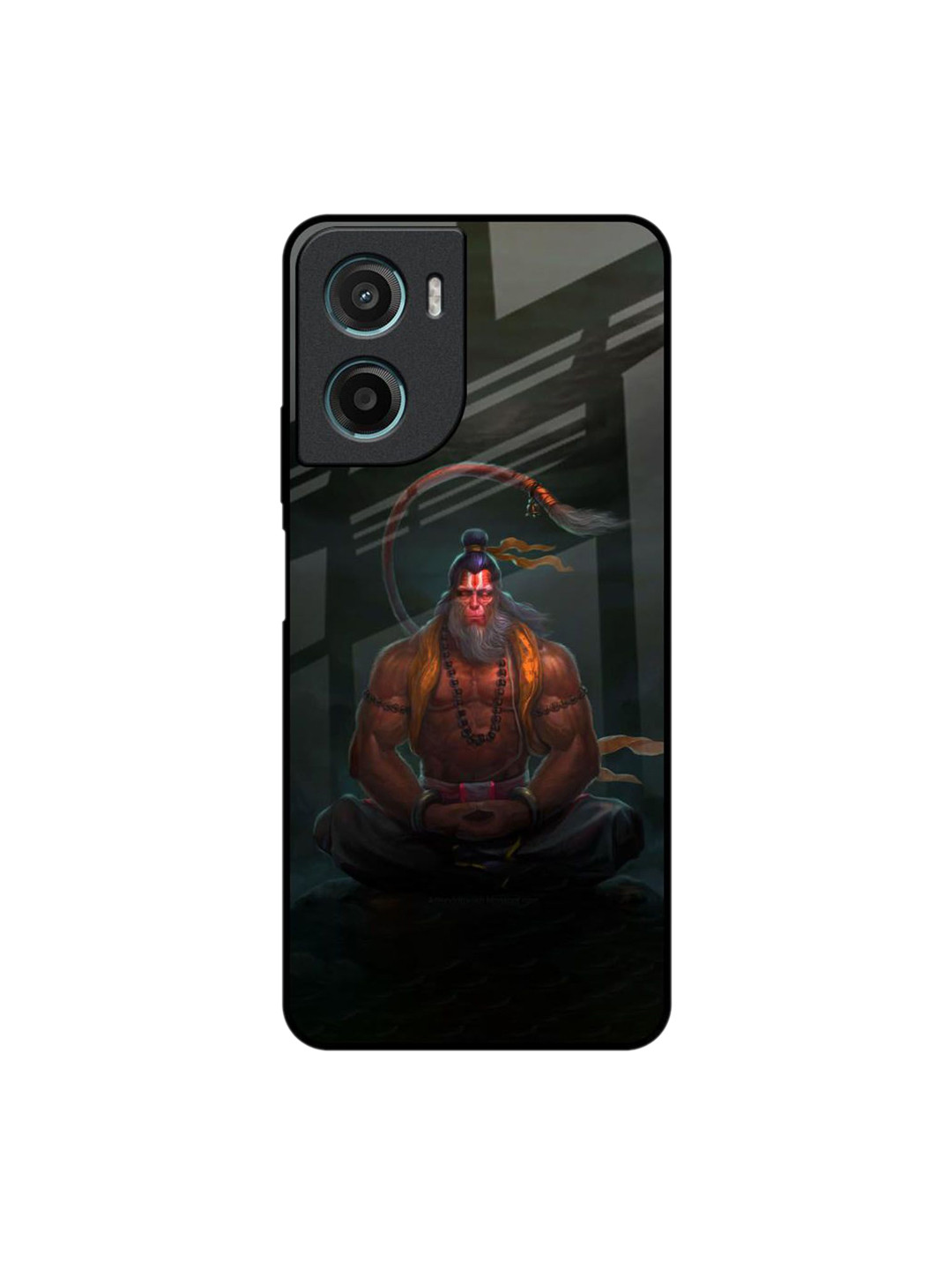 QRIOH Unisex Motorola G05 Quirky Lord Hanuman Animated Shockproof Glass Back Case