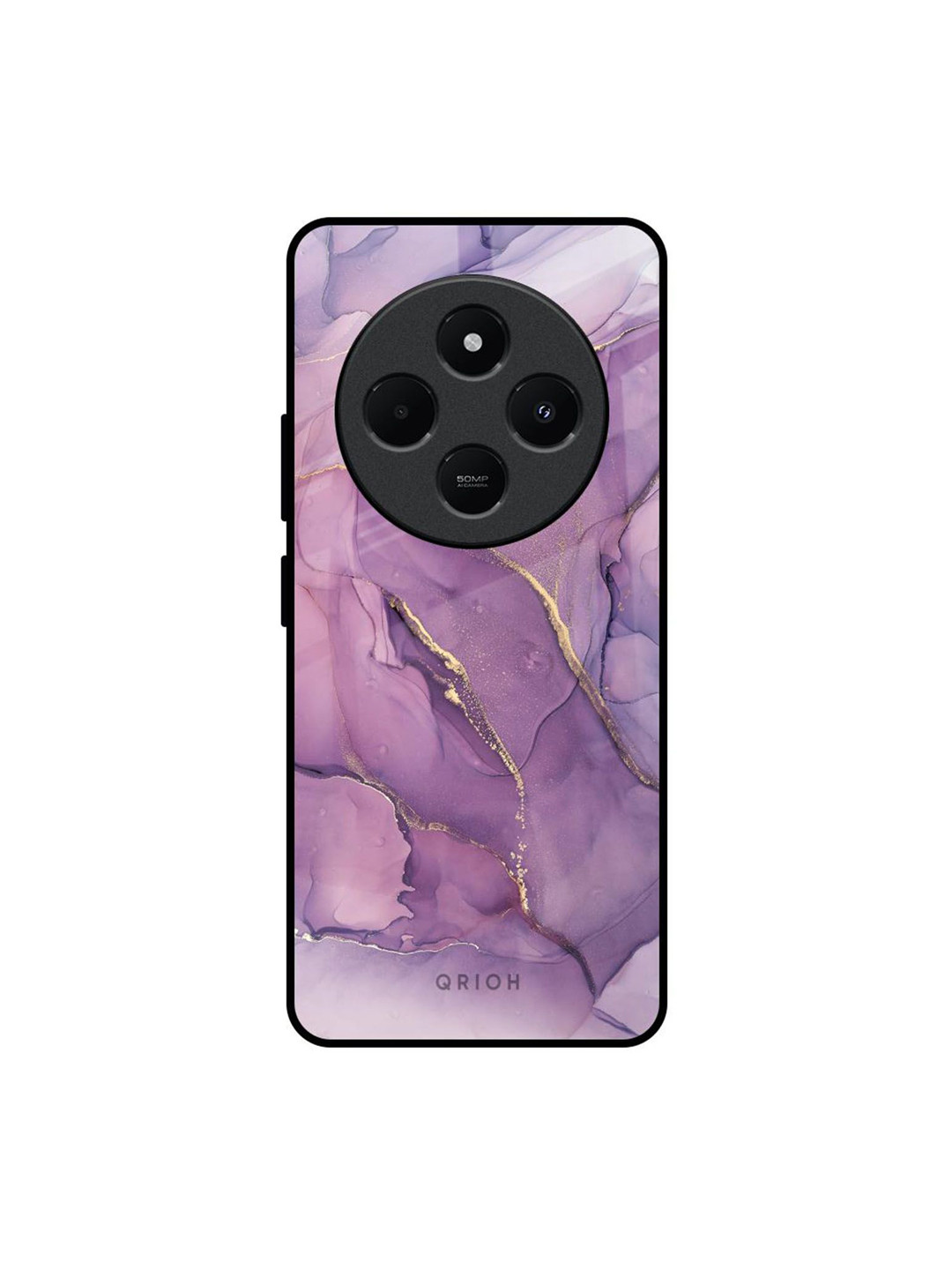 QRIOH Abstract Marble GlassCase for Redmi 14C 5G Mobile Accessories