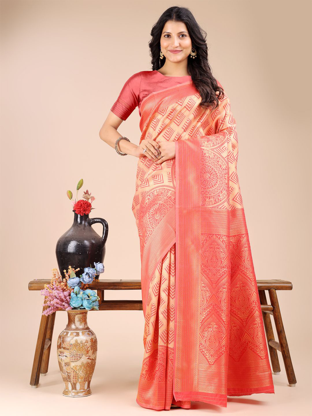 Astita Zari Border Banarasi Saree