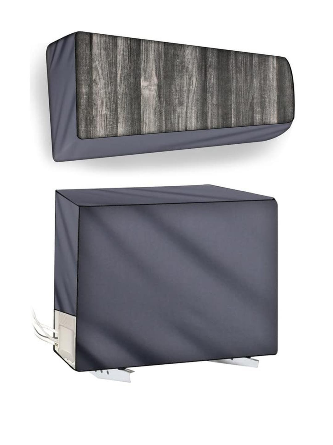 The Furnishing Tree Split AC Cover set of Indoor and Outdoor Unit used for 1 Ton Bluestar YATU Wood