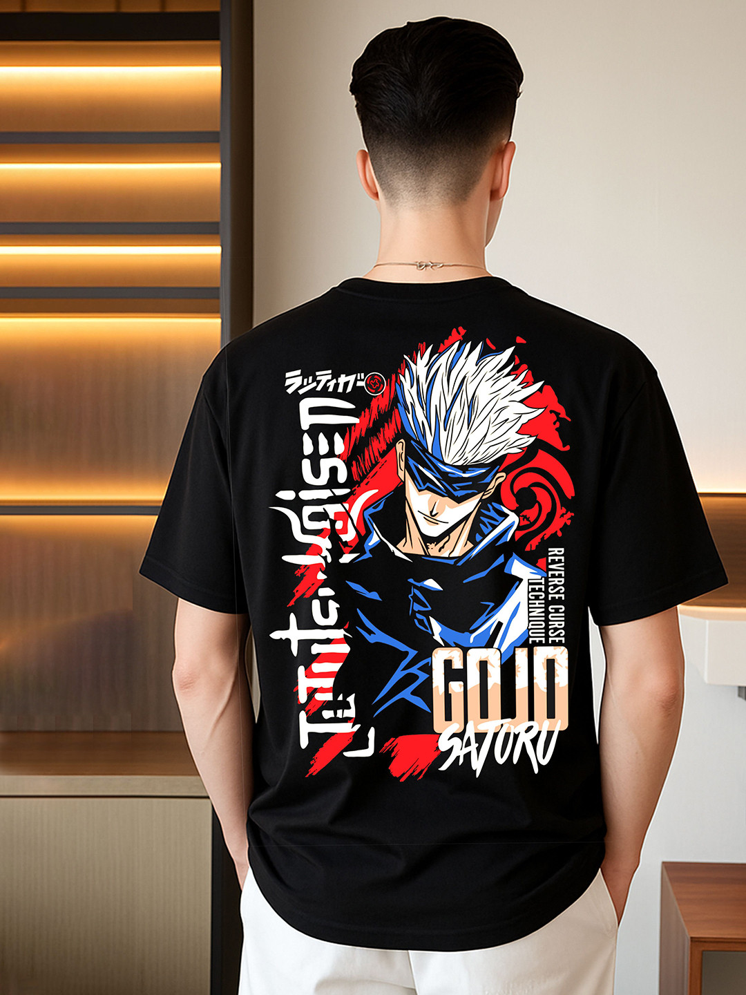 zentik Men Jujutsu Kaisen Graphic Printed Round Neck T-shirt