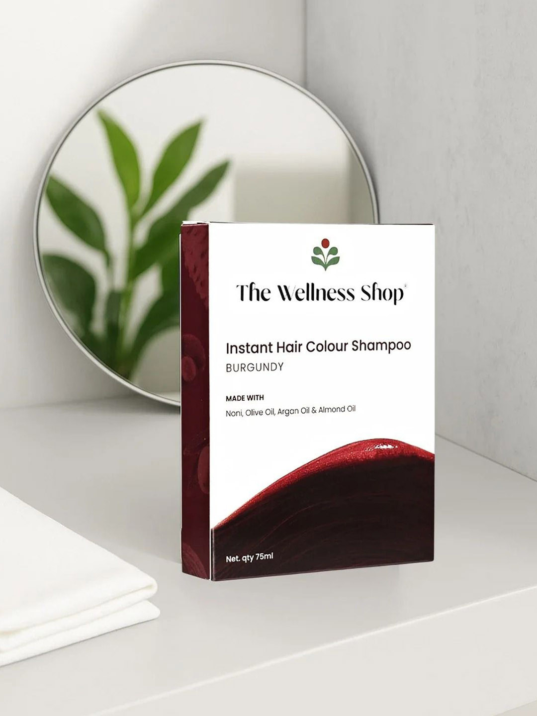 The Wellness Shop Instant Hair Coloring Shampoo With Argan & Almond -75 ml - Burgundy