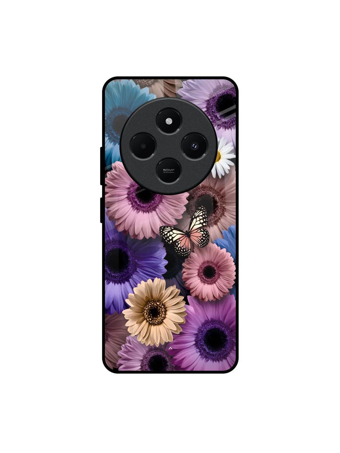 QRIOH Butterfly Garden Floral Printed Redmi 14C 5G Back Case Mobile Accessories
