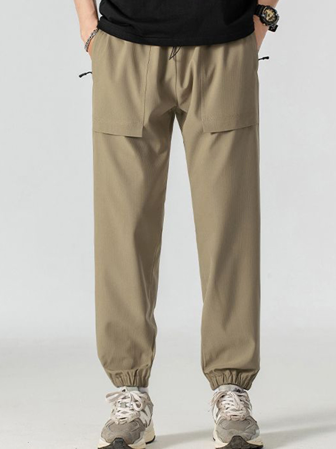 StyleCast x Revolte Men Khaki Easy Wash Jogger Trousers